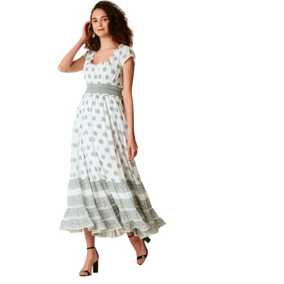 eShatki Wayward Fancies Plus Size Tile Print Ruched Maxi Dress Size 22W - Picture 2 of 16